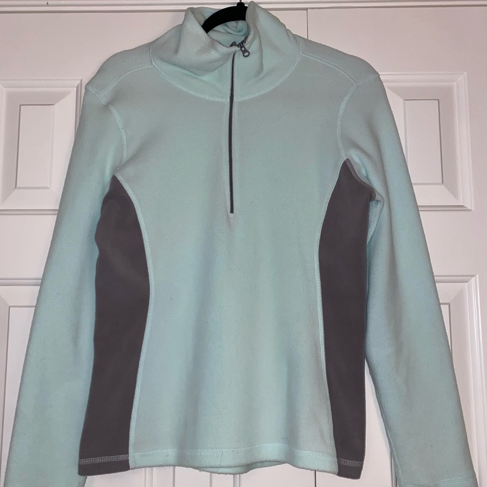 Old Navy Women’s 1/4 zip fleece jacket light blue/gray size S